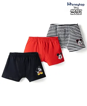 HoneyHap Disney Single Jersey Knit
                              Trunks with Mickey Mouse Graphics Pack of
                              3 - Multicolor