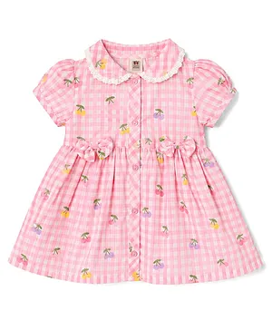 ToffyHouse Cotton Woven One Piece
                                  Dresses/Frocks Sleeveless PINK 0-1
                                  Month
