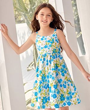 Pine Kids Cotton Knit One Piece Dresses/Frocks Floral Print Multi color 5-6 Years
