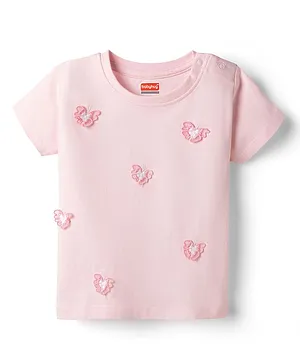 Babyhug Cotton Knit Half Sleeves
                              T-Shirt With Butterfly Applique -
                              Multicolor