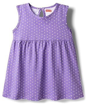 Babyhug Cotton Knit One Piece Dresses/Frocks Polka Dot Multi Color 3-6 Months