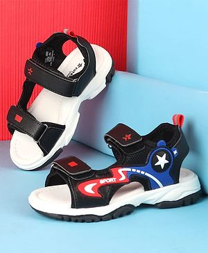 Cute Walk by Babyhug Velcro Closure Sandals with Applique - Black
