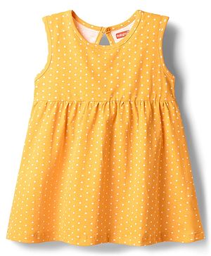 Babyhug Cotton Knit Onepiece Dress Polka Dot Multi Color 3-6 Months