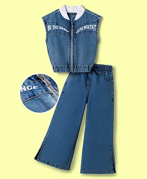 OLLINGTON ST. Denim Co-ord Set Of
                              Sleeveless Top & Pant - Blue