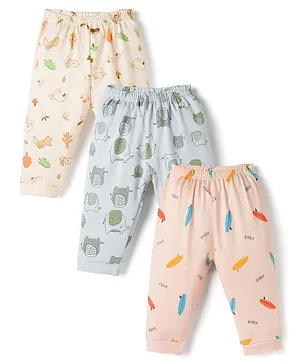 Zero Knitted Full Length Animal &
                              Beach Theme Printed Lounge Pants Pack Of 3
                              - Multicolour