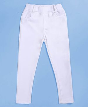 Kiddopanti Knit Solid Jeggings...