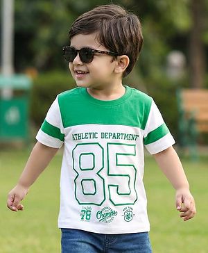 Babyhug 100% Cotton Knit Half Sleeves Sports Theme Printed T-Shirt - Multicolour