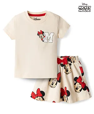 Babyhug Disney Single Jersey Knit
                              Half Sleeves T-Shirt & Skirts Set With
                              Minnie Mouse Graphics- Multicolor