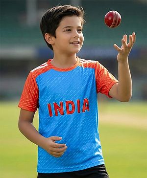 Pine Active Knit Half Sleeves India Team Jersey T-Shirt - Blue