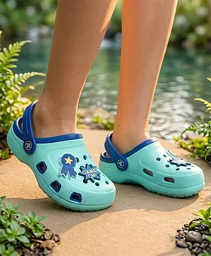 Kookie Kids Clogs With Applique Detailing
                      & Back Strap Closure - Blue