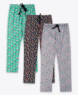 Ariel Cotton Knit Pack Of 2 Hearts
                              & Panda Printed Pajamas - Green Grey
                              & Multi Colour