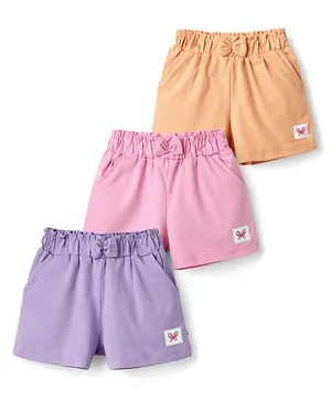 Babyhug Cotton Knit Mid Thigh
                              Butterfly Printed Shorts With Bow Applique
                              Pack Of 3 - Multicolor