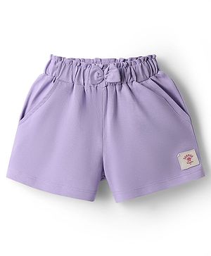 Babyhug Single Jersey Knit Mid Thigh Solid Shorts - Lavender
