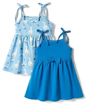 Babyhug Single Jersey Knit One Piece
                      Dresses/Frocks with Shoulder Straps Multi Color
                      New Born