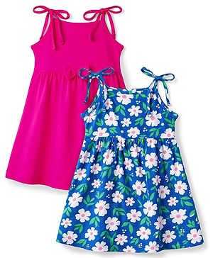 Babyhug Cotton Knit Multi-pack/ Value Packs Shoulder Straps Floral & Solid Pack of 2 Multi Color 0-0 Months