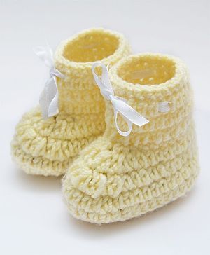 Love Crochet Art Lace Design Booties - Beige