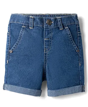 Babyhug Mid Thigh Length Solid Color
                              Denim Skirt - Blue