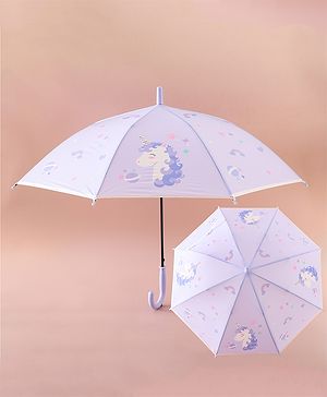 Babyhug Free Size Umbrella with Unicorn Print - Purple