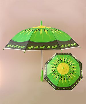 Babyhug Free Size Umbrella with Kiwi Print - Green