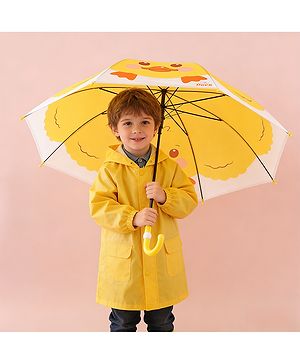 Babyhug Free Size Umbrella with Duck Print - Yellow