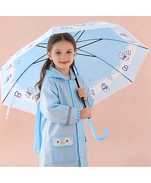 Babyhug Free Size Umbrella with Penguin Print - Blue