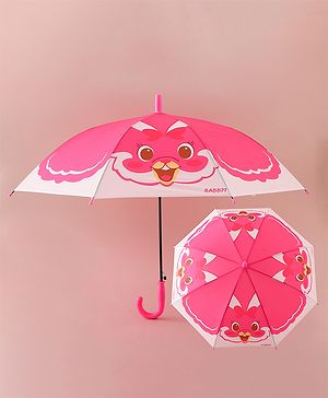 Babyhug Free Size Umbrella with Rabbit Print - Pink
