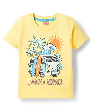 Babyhug Cotton Knit T-Shirt with Graphics Multi Color 6-9 Months