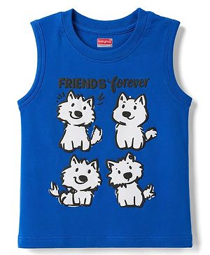 Babyhug Cotton Knit Sleeveless T-Shirt with Graphic Print Multi Color 6-9 Months