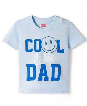 Babyhug Cotton Knit Half Sleeves T-Shirt With Cool Dad Print - Multicolor