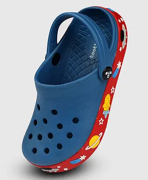 Toothless Space Theme Detailed Perforated
                      Slingback Clogs - Blue