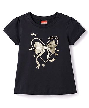 Babyhug Cotton Knit T-Shirts Half Sleeves Foil Detailing Multi Color 6-9 Months