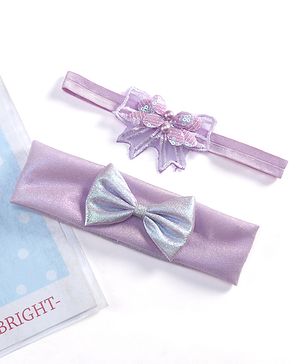 Babyhug Headbands  with Bow Applique Pack of 2 - Lavender