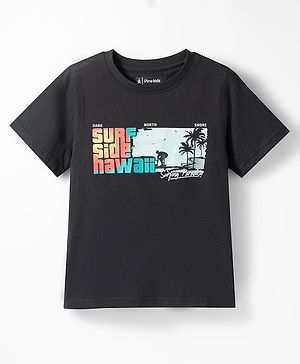 Pine Kids Cotton Knit T-Shirts Graphic Print Black 4-5 Years