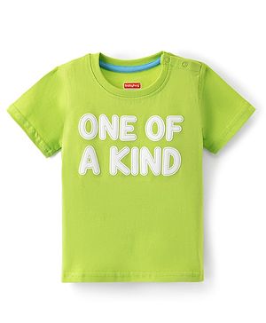 Babyhug Cotton Knit Half Sleeves T-Shirt One Of Kind Print - Light Green