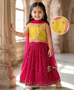 Babyhug Georgette Woven Sleeveless
                              Lehenga Choli Set With Floral Foil Print
                              Embroidery & Dupatta - Dark Pink