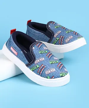 Pine Kids Marvel Slip On Casual Shoes With
                      Avengers Graphics - Blue