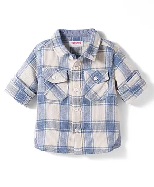Babyhug Cotton Woven Full Sleeves
                              Checkered Shirt - Blue