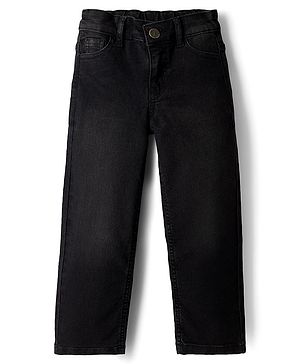 Pine Kids Denim Woven Full Length Solid Color Jeans - Black