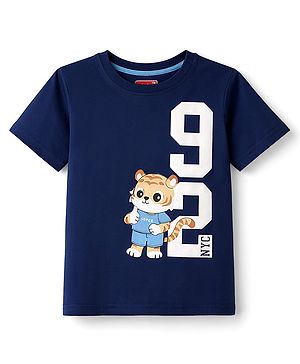 Babyhug Cotton Knit T-Shirt with Graphics Half Sleeves Multi Color 6-9 Months