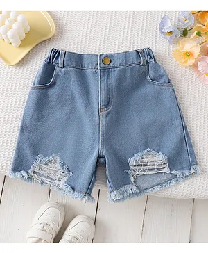 Mark & Mia Cotton Washed
                              Distressed Shorts - Blue