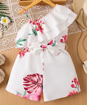 Mark & Mia Sleeveless Jumpsuit
                              with Floral Print - White