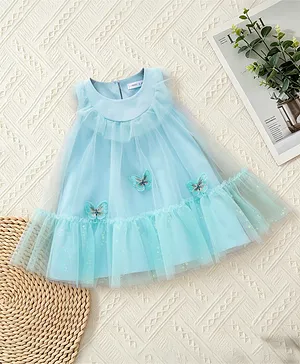 Mark & Mia Sleeveless Party Dress
                              With Butterfly Applique - Light Blue