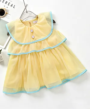 Mark & Mia Sleeveless Solid Party
                              Frock - Yellow