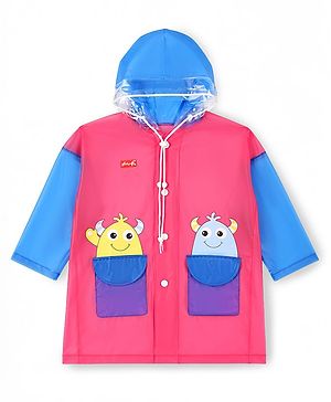 Babyhug Full Sleeves Raincoat with Animal Print - Multicolor