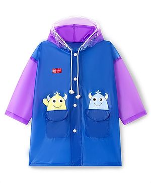 Babyhug Full Sleeves Raincoat with Animal Print - Multicolor