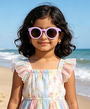 Babyhug Solid Coloured Round Shaped  Sunglasses  - Purple