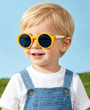 Pine Kids Solid Coloured Round Sunglasses - Yellow