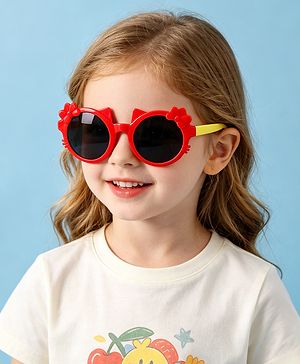 Babyhug Solid Coloured Sunglasses With Bow Design - Red