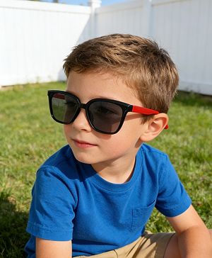 Babyhug TPE Solid Sunglasses For Kids - Black & Red