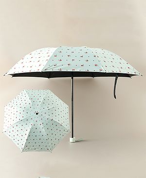 Pine Kids Free Size Umbrella With Cheery Print - Light Green